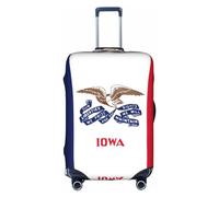 LEVNDIEJ Iowa State Flag Housse de valise élastique pour bagages Idéal pour les voyages d'affaires, blanc, Large