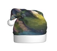 LEVNDIEJ Magic Fairy Tale Castle01 Chapeaux de Père Noël pour adulte, chapeau de Noël, chapeau de vacances pour unisexe, chapeau de Noël pour fête de Nouvel An
