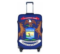 LEVNDIEJ Michigan State Housse de valise élastique pour bagages Imprimé drapeau de l'État du Michigan Parfait pour les voyages d'affaires, blanc, X-Large