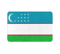 LEVNDIEJ Paillasson de bienvenue avec drapeau de la République d'Ouzbékistan - Tapis de sol pour entrée intérieure, porte avant et arrière, garage