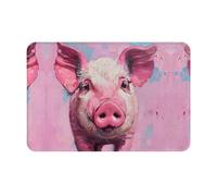 LEVNDIEJ Paillasson d'intérieur imprimé cochon rose pour porte avant et arrière, garage