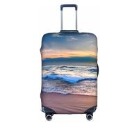 LEVNDIEJ Serene Seaside Sunset Print Valise Housse élastique pour bagage Parfait pour les voyages d'affaires, blanc, Medium