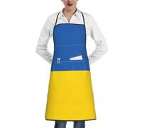 LEVNDIEJ Tablier de cuisine pour adulte avec poches Motif drapeau de l'Ukraine
