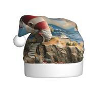 LEVNDIEJ The Seaside Lighthouse Chapeaux de Père Noël Adulte Chapeau de Noël Unisexe Chapeau de Noël pour Nouvel An Fête festive