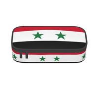 LEVNDIEJ Trousse à crayons avec motif drapeau de la République arabe syrienne - Grande capacité - Pour le travail, les voyages