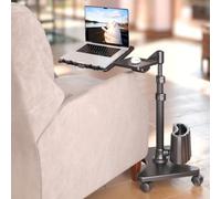 LEVO G2-801 Support Roulant pour Ordinateur Portable avec Plateau de Souris - Design élégant en métal et Noir pour Un Informatique Mobile Confortable - Réglage de la Hauteur, pivotant à 360° et