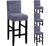 Levoberg 4PCS Housse de Tabouret de Bar avec Dossier Extensile Housse de Tabouret Haut Salle à Manger Protection Décoration ＃14