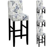 Levoberg 4PCS Housse de Tabouret de Bar avec Dossier Extensile Housse de Tabouret Haut Salle à Manger Protection Décoration ＃3