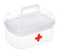 Levoberg Boîte à Pharmacie Transparente Trousse à Médicaments en Plastique Boîte Premier Secours Boîte de Rangement 24 * 16 * 14cm