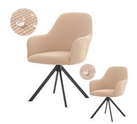 Levoberg Housse de Chaise avec Accoudoirs Imperméable Housses Chaise de Salle à Manger Extensible Couverture Fauteuil Bureau Lavable Protection Chaise pour Cuisine Salon Hôtel 2 Pièce Beige-Jaune