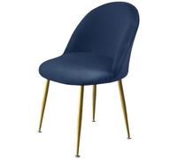 Levoberg Housse de Chaise Salle à Manger Scandinave Extensible en Velours Housse Chaise Dossier Arrondi Elastique Couverture de Chaise Scandinave pour Maison Mariage Hôtel 1 Pièce Bleu Marin