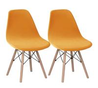 Levoberg Housse de Chaise Scandinave en Velours Lot de 2 Housses de Chaise de Salle à Manger Extensibles Couverture Protection Chaises Scandinaves Lavable pour Cuisine Maison Hôtel Jaune