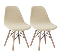 Levoberg Housse de Chaise Scandinave en Velours Lot de 2 Housses de Chaise de Salle à Manger Extensibles Couverture Protection Chaises Scandinaves Lavable pour Cuisine Maison Hôtel Beige
