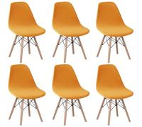 Levoberg Housse de Chaise Scandinave en Velours Lot de 6 Housses de Chaise de Salle à Manger Extensibles Couverture Protection Chaises Scandinaves Lavable pour Cuisine Maison Hôtel Jaune