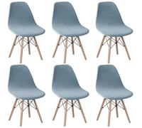 Levoberg Housse de Chaise Scandinave en Velours Lot de 6 Housses de Chaise de Salle à Manger Extensibles Couverture Protection Chaises Scandinaves Lavable pour Cuisine Maison Hôtel Bleu Clair
