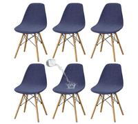 Levoberg Housse de Chaise Scandinave Imperméable Lot de 6 Housses de Chaise de Salle à Manger Extensibles Couverture Protection Chaises Scandinaves Lavable pour Cuisine Maison Hôtel Bleu Marin