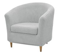 Levoberg Housse de Fauteuil Cabriolet 2 Pièce Housse de Fauteuil Tullsta Extensible Couverture Canapé 1 Place Housse Chaise de Baignoire avec Housse de Coussin Lavable pour Salon Hôtel Gris Clair