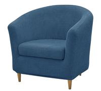 Levoberg Housse de Fauteuil Cabriolet 2 Pièce Housse de Fauteuil Tullsta Extensible Couverture Canapé 1 Place Housse Chaise de Baignoire avec Housse de Coussin Lavable pour Salon Hôtel Bleu foncé