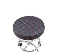 Levoberg Housse de Tabouret Rond en Tissu Couverture Tabouret Bar Protection 35cm Noir+Rouge