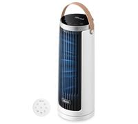 Levoit Ventilateur Colonne 20 dB Ultra Silencieux, Ventilateur de Table Moteur DC, Puissance jusqu'à 7 m/s, 4 Vitesses, Oscillation 90°, Minuterie 12H, Télécommande