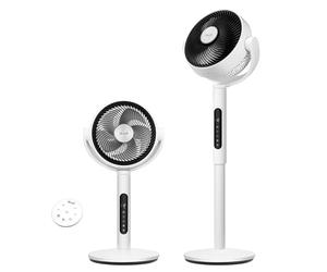 LEVOIT Ventilateur sur Pied 20 dB Silencieux, Puissant 2465 m³/h, Flux d'air 7.5 m/s, avec Télécommande, Oscillant 90°+120°,4 Modes 12 Vitesses, Minuterie 12h, Réglage Hauteur Circulation d'Air