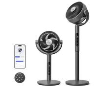 LEVOIT Ventilateur sur pied intelligent silencieux 20 dB, moteur DC, faible consommation avec Wi-Fi, 4 modes et 12 vitesses de ventilation, portée d’air de 30 m, minuterie 12 h, oscillation 90° + 120°