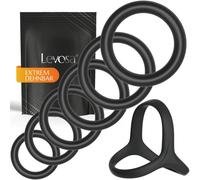 Levosa Anneaux de Pénis - Set de 7 Anneaux Péniens - Cockrings pour une Érection plus Dure et plus Longue - Utilisable comme Anneau Pénien et Testiculaire