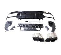 Lèvre Pare-Chocs Pour Benz W205 Diffuseur Diffuseur Arrière | Pour AMG Berline 4 Portes 2015-2021 C63 Style Diffuseur Pare-chocs Arrière Becquet Lèvre Tuyau Silencieux(Le noir)
