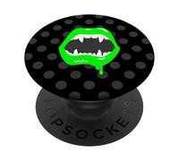 lèvres de Vampire Monstre Crocs créature Vert Horreur Effrayant Croc PopSockets PopGrip Adhésif