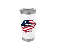 Lèvres du drapeau Love Liberia | Liberian Pride Independence Gobelet isotherme en acier inoxydable double paroi