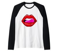 Lèvres Rouges Sexy Manche Raglan