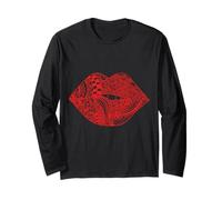 Lèvres sexy avec un style artistique Kiss Tongue Hot Lips Manche Longue