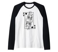 Lévrier Afghan, Roi des cœurs, drôle, Amateur de Chiens tazi, Pop Art Manche Raglan
