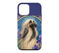 Lévrier Afghan Vintage avec Fleurs d'iris Violettes Coque pour iPhone 12 Mini