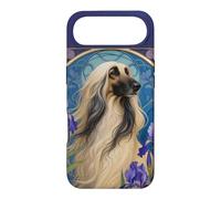 Lévrier Afghan Vintage avec Fleurs d'iris Violettes Coque pour iPhone Air