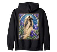 Lévrier Afghan Vintage avec Fleurs d'iris Violettes Sweat à Capuche