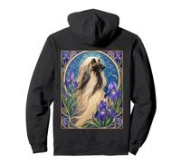 Lévrier Afghan Vintage avec Fleurs d'iris Violettes Sweat à Capuche