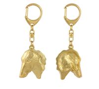 Lévrier africain Azawakh II - porte-clés chien plaqué or dans un coffret cadeau,