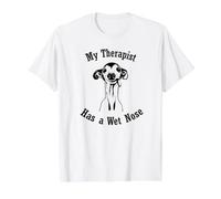 Lévrier Italien Mon thérapeute a Le Nez mouillé T-Shirt Graphique avec Valeur, Homme, Blanc, M