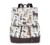 Lévrier Whippet et chien,Sac à dos imperméable pour femme, sac à dos de voyage léger en cuir PU tendance