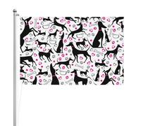 Lévriers et cœur de patte,Drapeau de jardin, bannière décorative, drapeau double face, 2 x 3 pieds, pour extérieur et intérieur
