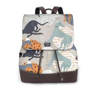Lévriers mignons,Sac à dos imperméable pour femme, sac à dos de voyage léger en cuir PU tendance