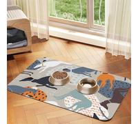 Lévriers Mignons,Tapis d'alimentation pour Animaux de Compagnie, Sets de Table en Cuir PU pour Chats et Chiens,30x45cm