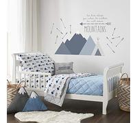 Levtex Baby - Trail Mix Parure de lit pour enfant - Gris, bleu marine et bleu - Bear Mountain - Ensemble de 5 pièces comprenant une couette réversible, un draphousse, un drap plat, une taie