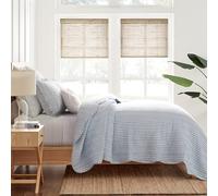 Levtex Home - Parure de lit Martha Stripe - Couette pour très grand lit et deux taies d'oreiller king size - Rayures - Bleu et blanc - Couette (269,2 x 234,7 cm) et taies d'oreiller (50,8 x 91,4 cm) -