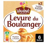 Levure de boulanger déshydratée levée rapide - 6 sachets de 4,6 g chacun - Format pratique pour pains et pâtisseries maison - Produit en France depuis 1972 - Lot de 4
