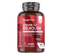 Levure de Riz Rouge Vegan 290mg, 180 Gélules, avec CoQ10, 2.9mg Monacoline K, Vitamine B1 (Thiamine), Gélules de Riz Rouge sans Gluten ni Lactose ni Stéarate de Magnésium, 6 Mois d'Approvisionnement