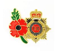 Levviye E R Royal Corps of Transport Broche en émail Rouge Coquelicot Émail Armée britannique RCT Jour du Souvenir Soldat vétérans