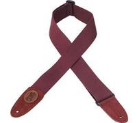 Levys Sangle de guitare MSSC8-BRG Coton logo signature, extrémités en suède 5 cm Bordeaux