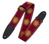 Levys Sangle guitare 5 cm Polypropylène et cuir Motifs soleil rouge